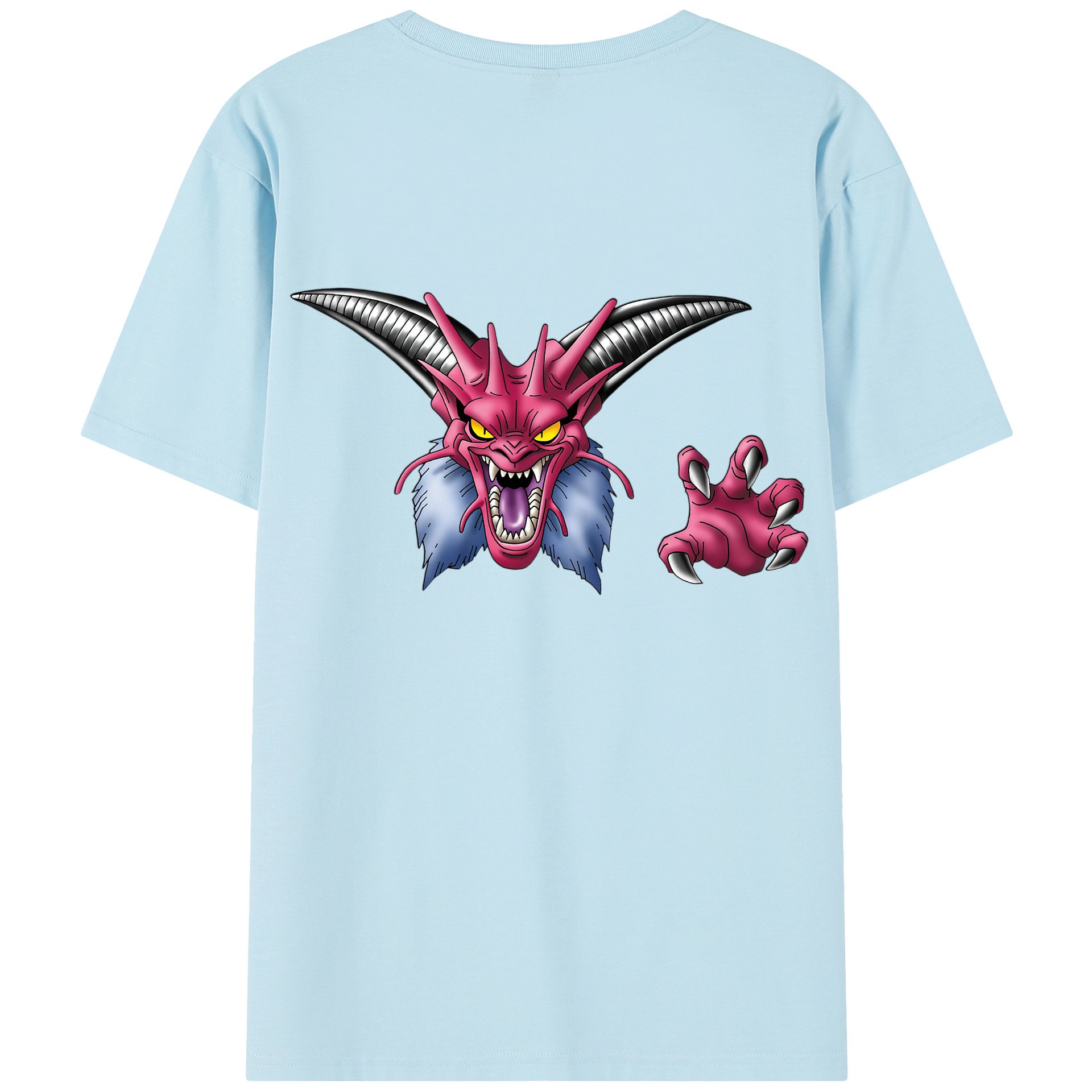 （画像用） ドラゴンクエスト Doragon Kuesuto Dragon Quest 綿100％半袖Tシャツ（背面プリント）